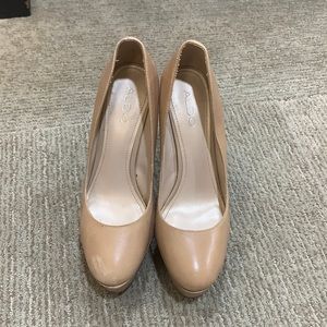 Aldo Nude Platform Heels, Size 38, Round Toe